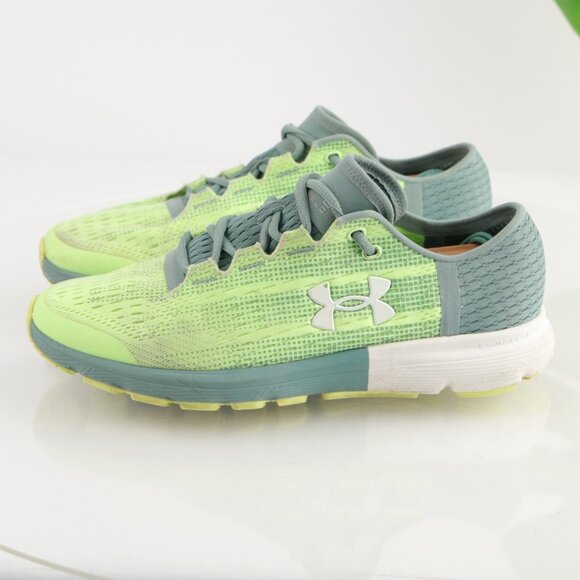 Under Armour Womens SpeedForm Velociti Running Shoe Size 9 Green Gray Sneaker - Picture 5 of 12